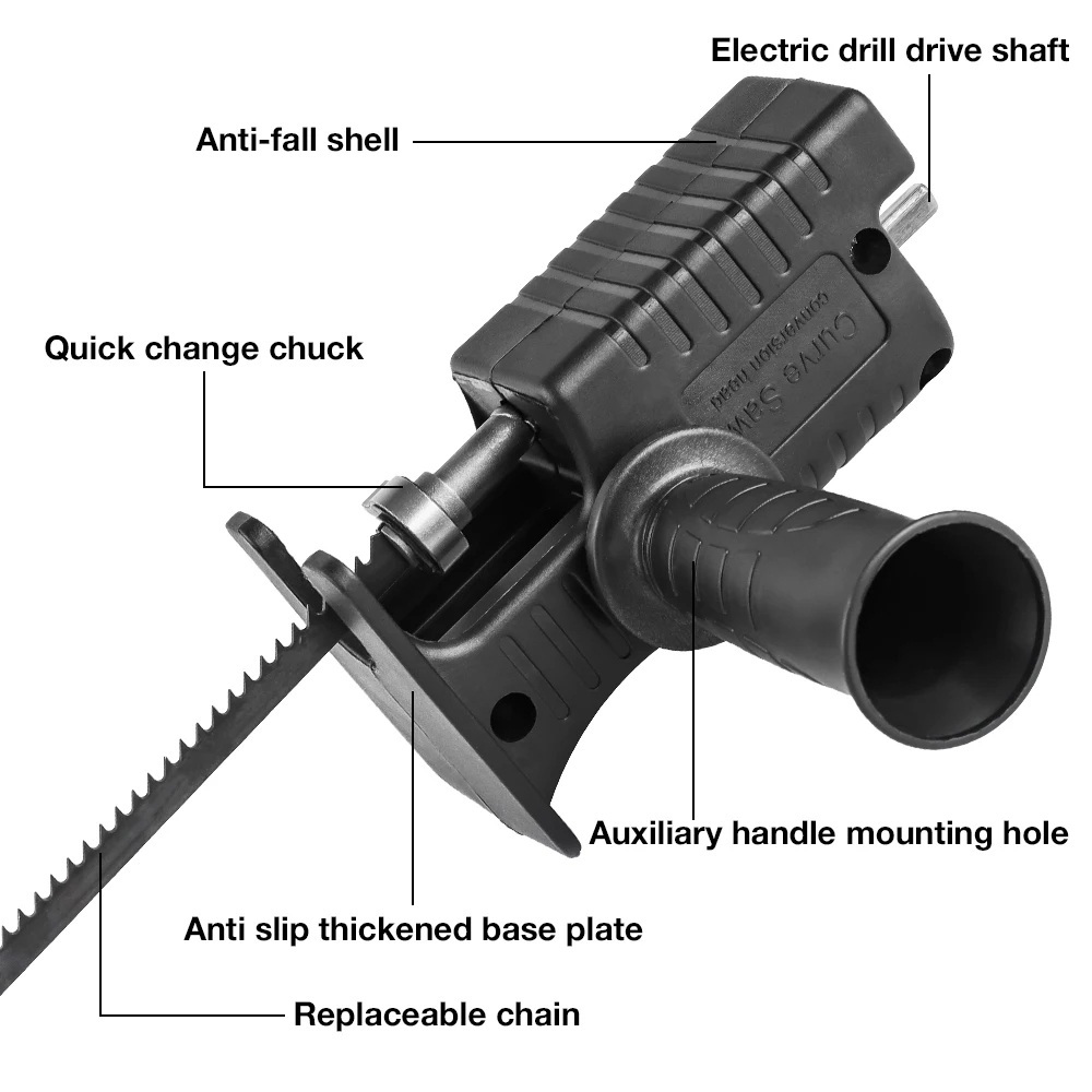 Adaptor Reciprocating Jig Saw / Conector Reciprocating Saw / Bor Tangan Konektor Gergaji Potong Kayu