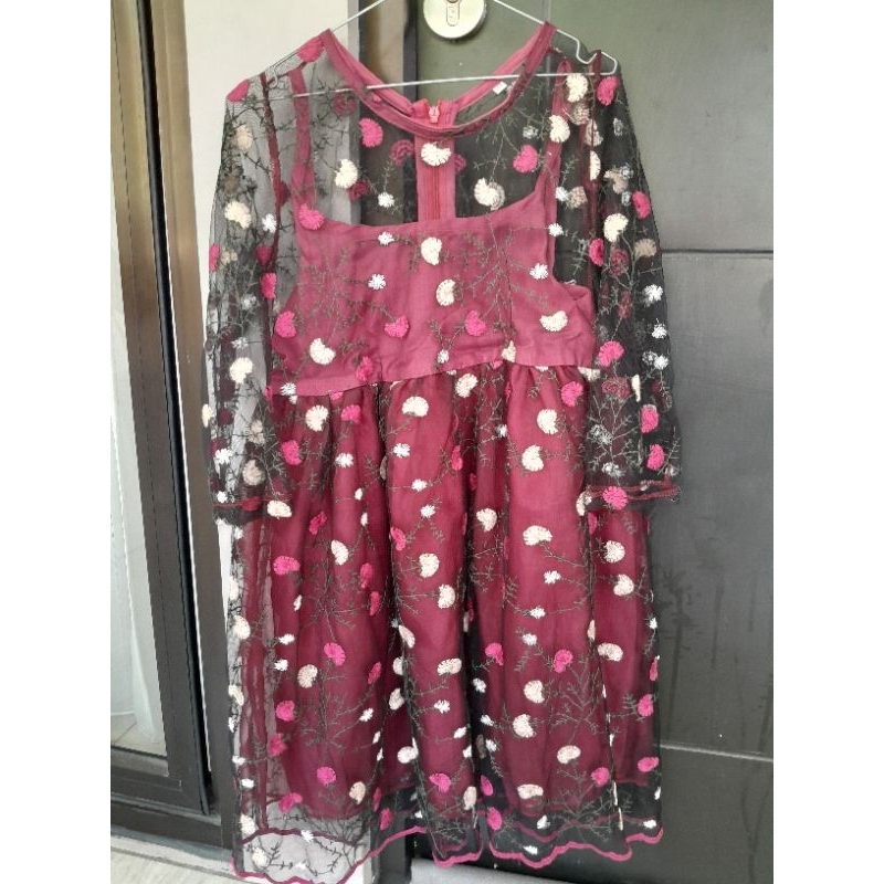 Dress brokat anak perempuan. gaun pesta brokat anak. gaun ulang tahun anak perempuan