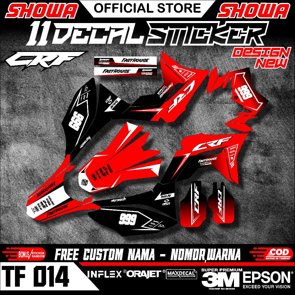 Decal Sticker Motor CRF 150L Terbaru Full Body Keren Bahan Tebal Kode TF 014