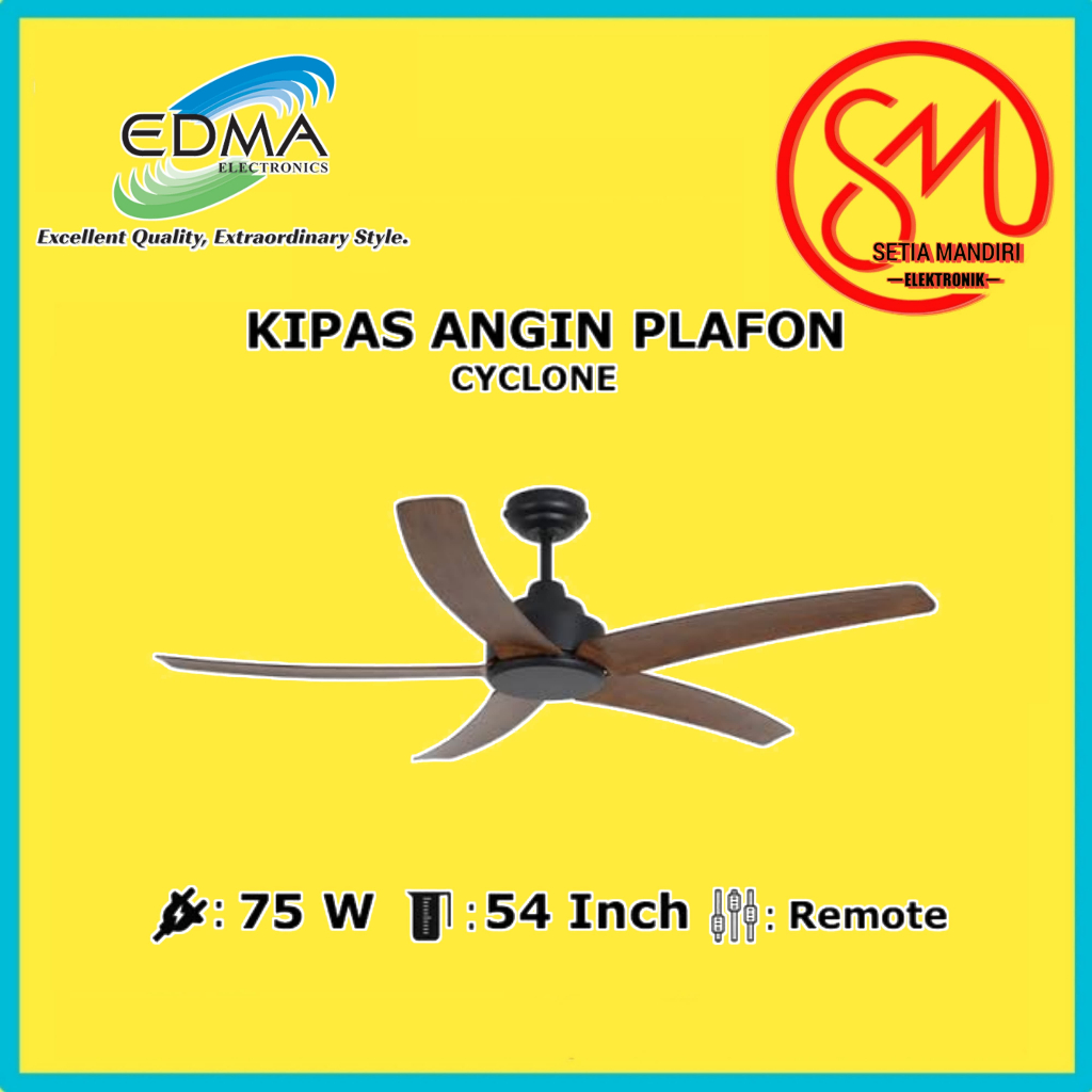 Kipas Angin Gantung 54 Inch Dekorasi Plafon MT EDMA 54in - BEST B5 - Combat C3 - CYCLONE