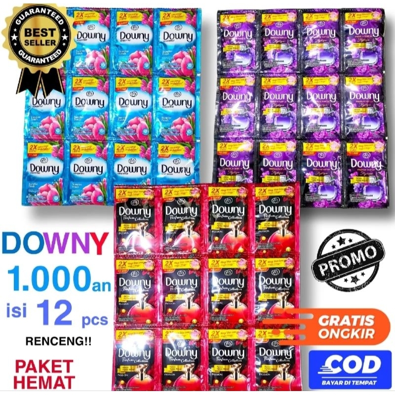 Downy Pewangi dan Pelembut Pakaian 1000 kemasan sachet  2 renceng 12 pcs
