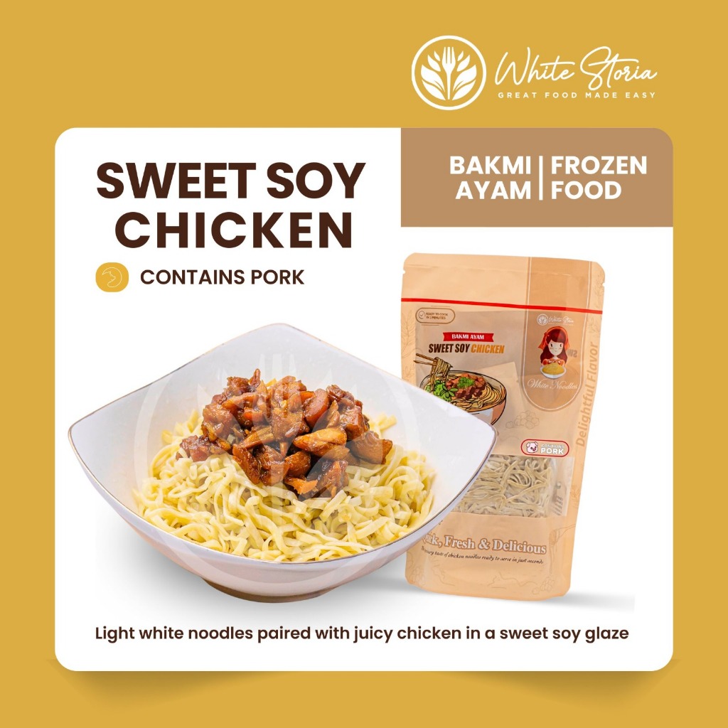 

WHITE STORIA - Bakmi Ayam Frozen - White Noodles Sweet Soy Chicken - CONTAINS PORK