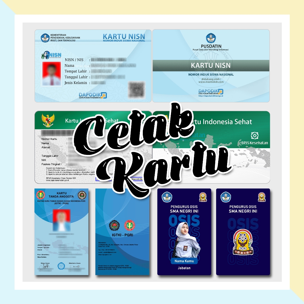 

CETAK KARTU / ID CARD / KTA BAHAN PVC TEBAL