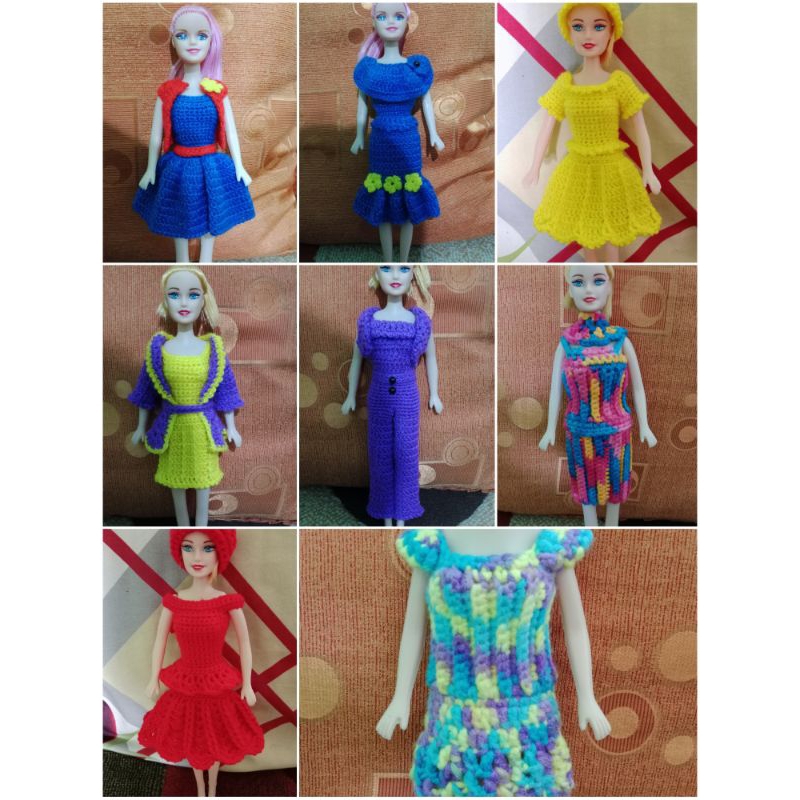 Baju Boneka Barbie Rajutan(HANYA BAJUNYA SAJA)