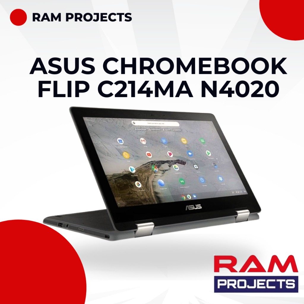 Asus Chromebook Flip C214MA N4020 Memori 4 GB Storage 160 GB Chrome OS (Intel N4020, RAM 4 GB, Stora