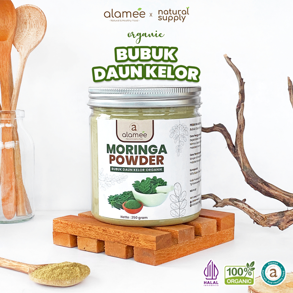 

ALAMEE Bubuk Minuman Daun Kelor Moringa Powder Serbuk Daun Kelor Herbal Tanpa Gula 250gr