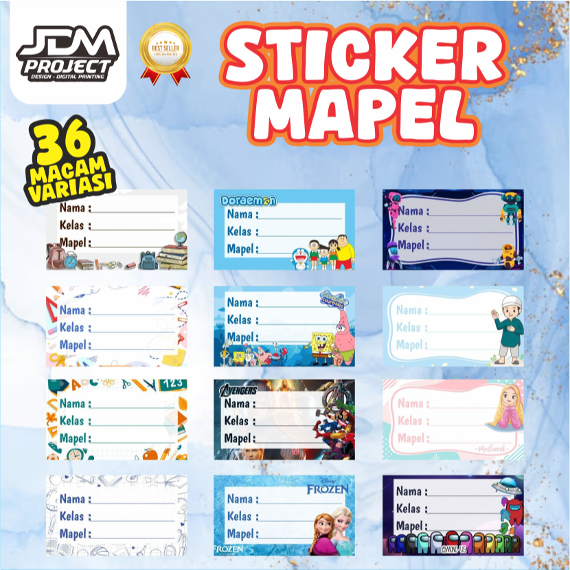 

JDM Project - 20 Stiker Mapel - Label Buku Pelajaran Sekolah - Stiker mata pelajaran