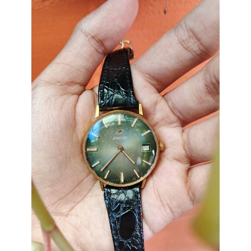 Enicar dial hijau gradasi men size