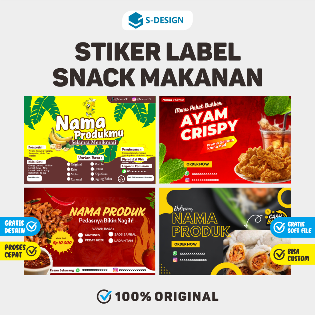 

STIKER PERSEGI PANJANG VARIAN TERBAIK SDESAIN / STIKER / STICKER / LABEL / SNACK / STIKER CUSTOM