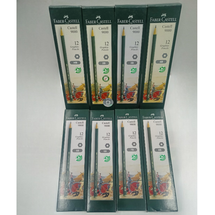 

Pensil HB Faber Castell Graphite [9000/12 pcs] / Alat Tulis Ujian Komputer / Pencil Gambar Menulis [1 Pack]