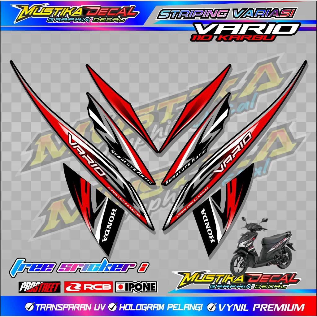 STRIPING VARIASI HONDA VARIO 110 KARBU / STICKER LIST VARIASI MOTOR VARIO 110 KARBU