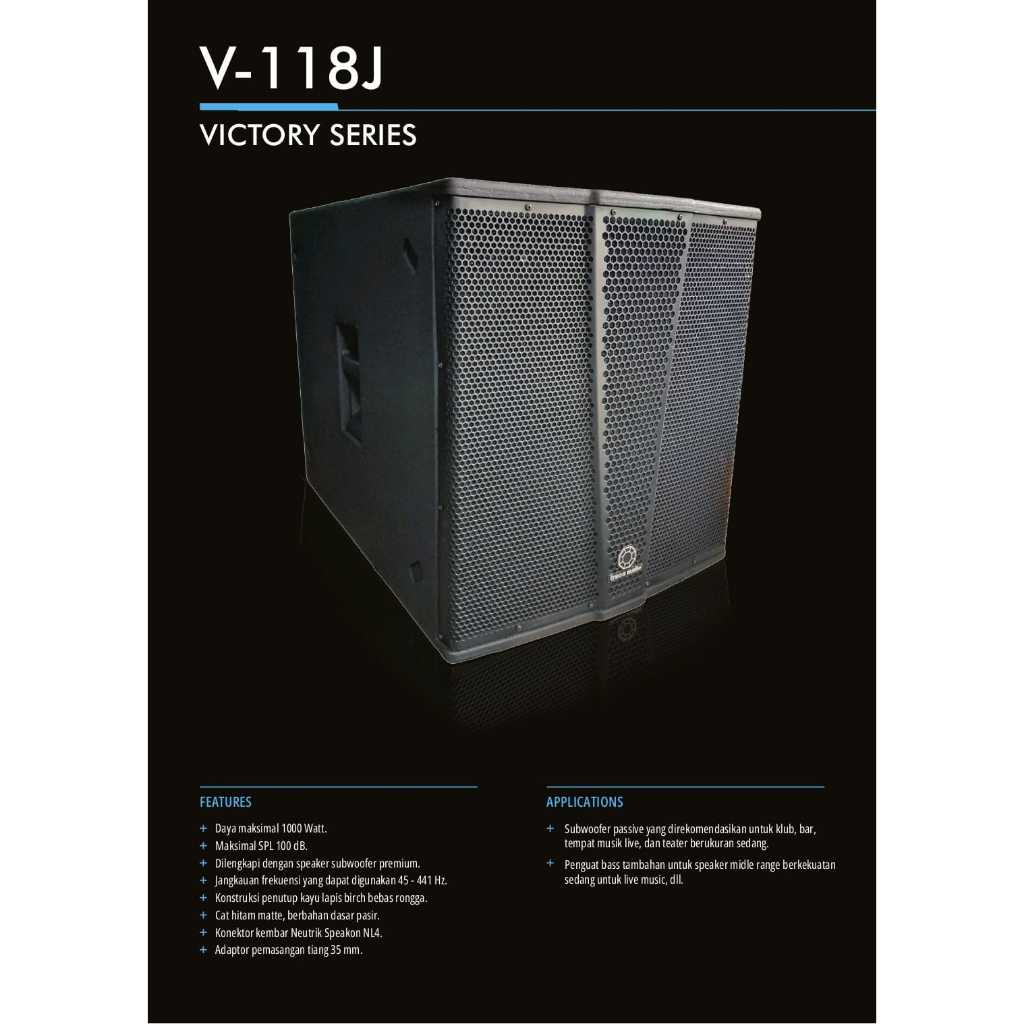 1 BOX PASSIVE SUBWOOFER 18 INCH TURBO TRACE AUDIO V.118 V/J ORIGINAL / SPEAKER  PASIF 18 INCH / Subw