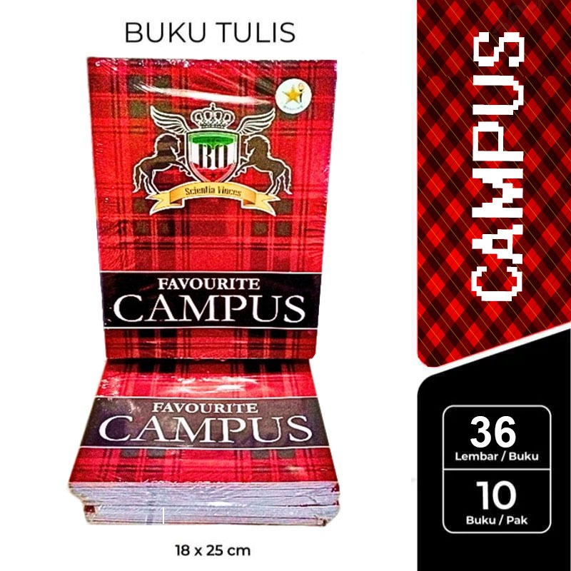 

1 Pack Buku Tulis Campus Panjang 36 Lembar Isi 10 Pcs / Bintang Obor Campus 50 Lembar / Buku Tulis / Buku Campus Murah