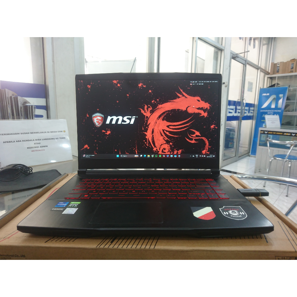 LAPTOP MURAH YANG COCOK UNTUK KEBUTUHAN KALIAN  ‼ UNIT SECOND BERGARANSI ‼MSI GF63 THIN 11UC