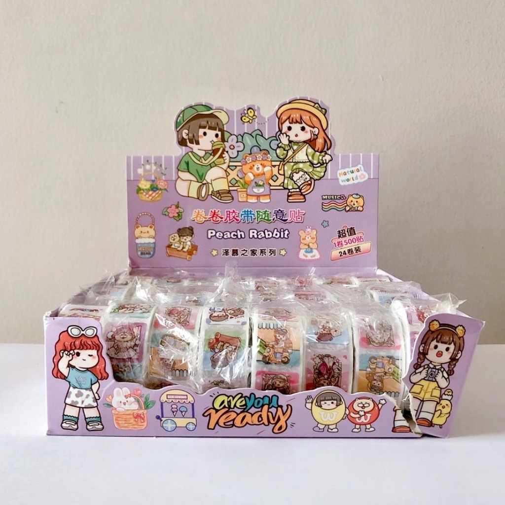 

Cute Girl Daily Roll Sticker | Stiker Gulung | 1 Roll 500pcs Sticker