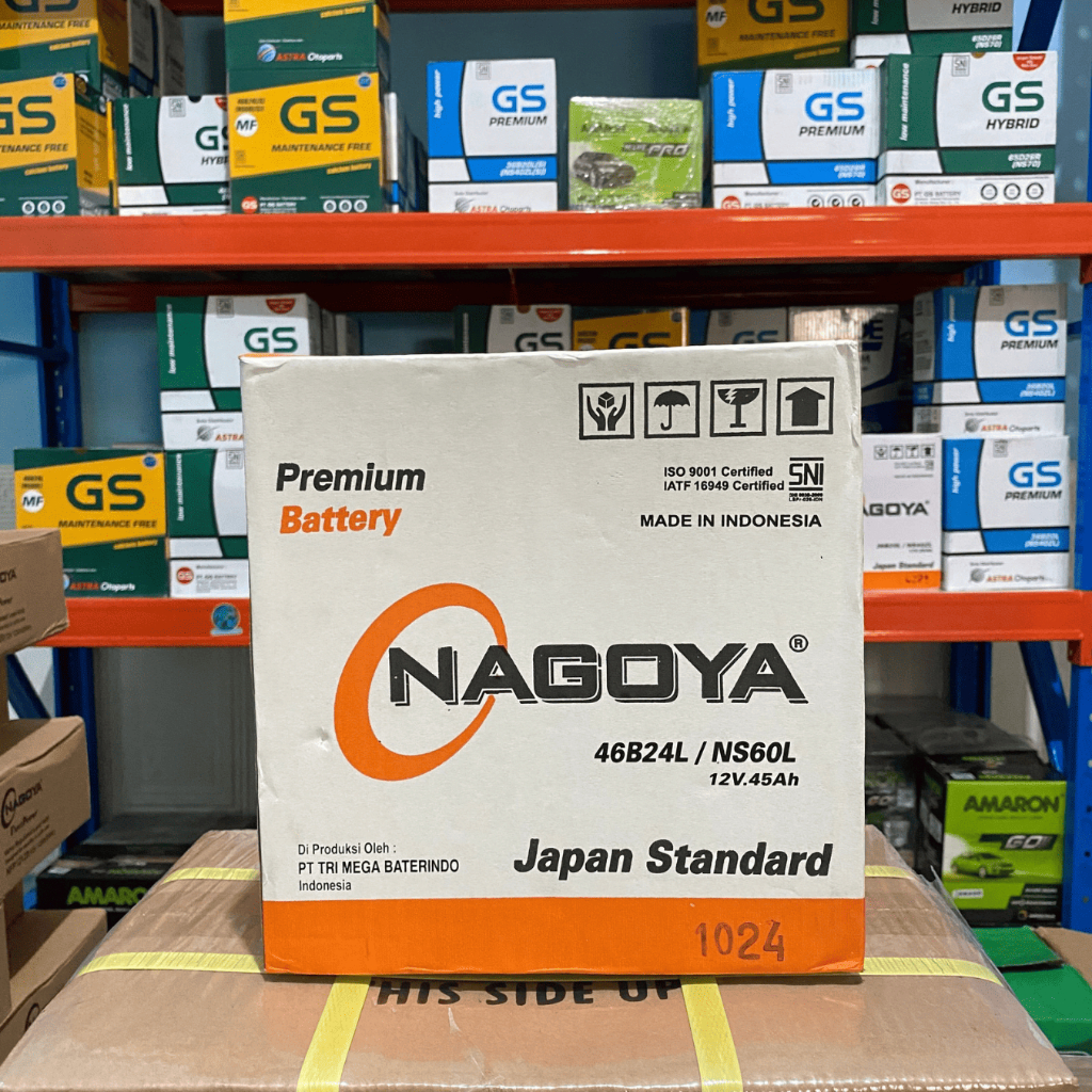 BERGARANSI ORIGINAL NAGOYA NS60L 46B24L NS 60 L AKI BASAH 45AH CAPELLA T-120SS MPI GRABD LIVINA VOXY