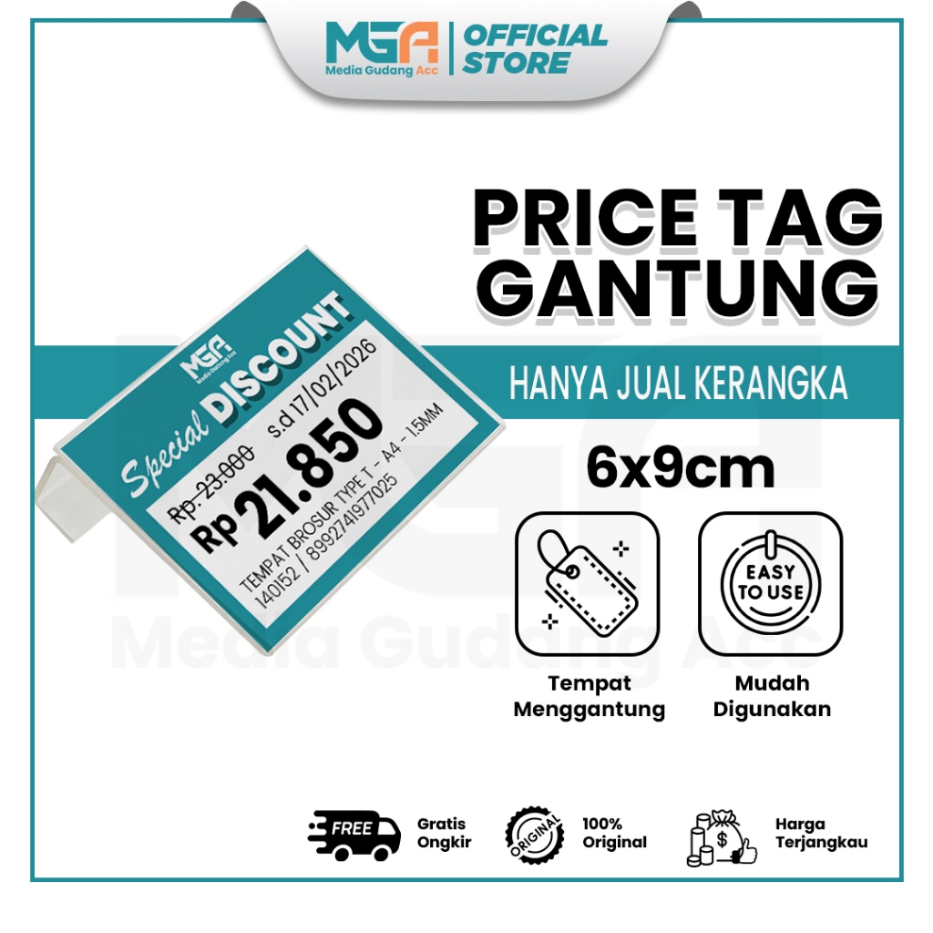 

Price Tag Gantung / Tag Harga Display Akrilik / Label Harga Akrilik Tipe Gantung- Minimarket / Supermarket