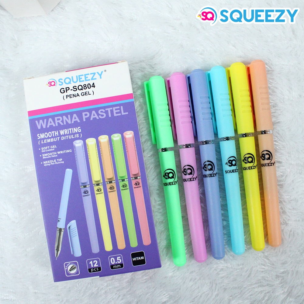 

1 LSN / 12 Pcs Gel Pen iPen Squeezy GP-SQ804 Pastel