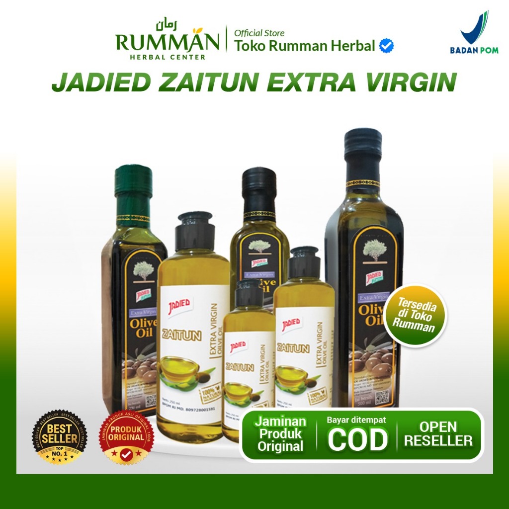 

Minyak Zaitun Jadied Extra Virgin Olive Oil 60ml, 100ml, 170ml, 250ml, 500ml