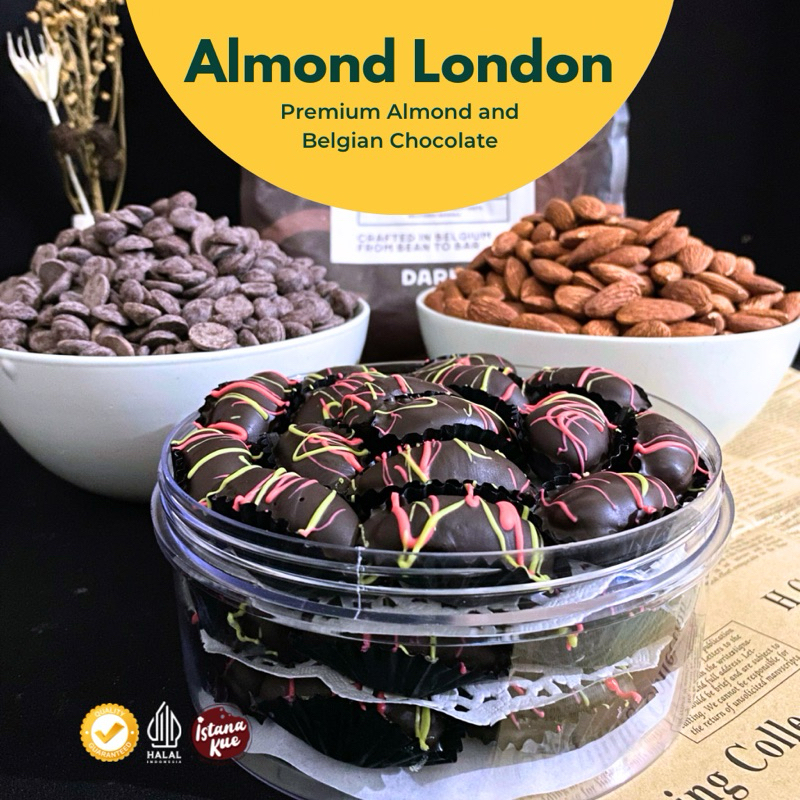 

Premium Series Almond London Belgian Chocolate Premium Cookies 480gr Stoples Bulat Ulir