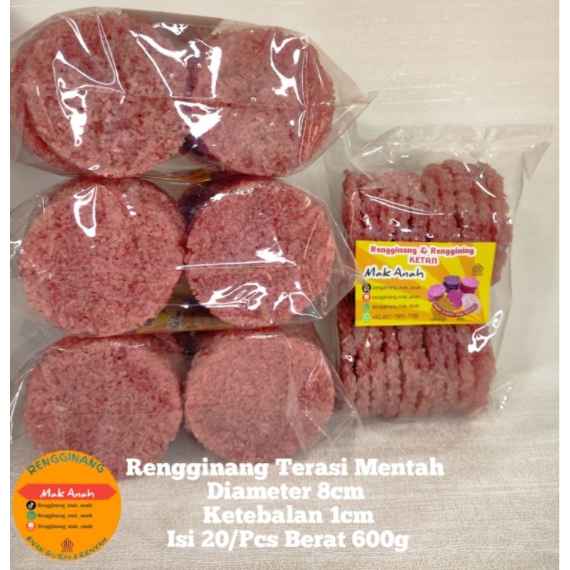 

Rengginang Ketan Mak Anah Mentah Rasa Terasi Enak Gurih Dan Renyah Isi 20/pcs