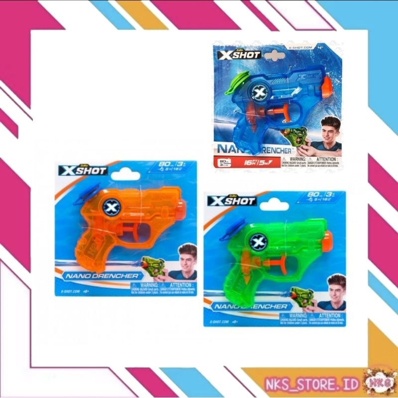 Zuru X-SHOT Nano Drencher Water Gun Mainan Pistol Air Anak Original