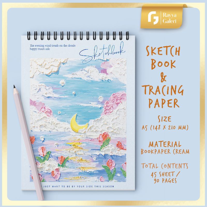 

Sketchbook A5 Buku Gambar sketsa Vertikal Jilid Spiral Aesthetic Buku Sketsa 45 Lembar /90 Halaman