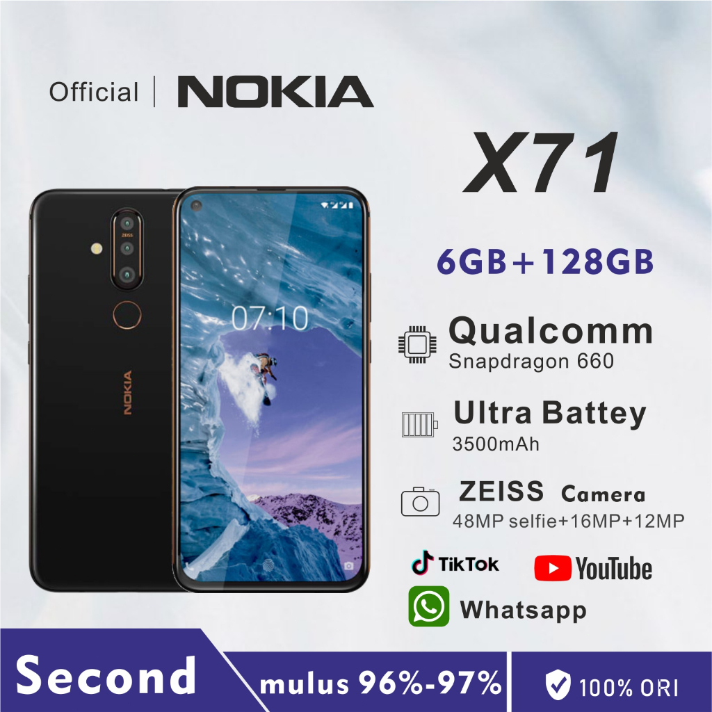 Nokia x71-  ram 6GB+rom 128GB | mulus 96-98% |  6.39 inch hp Nokia android resmi