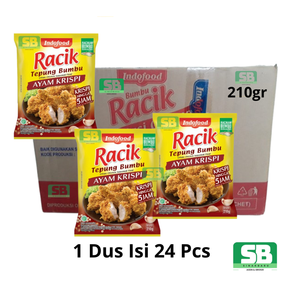 

Indofood Tepung Bumbu RACIK AYAM KRISPI 210gr 1 Dus Isi 24 Pcs