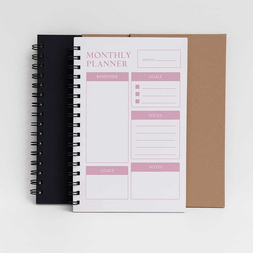 

Monthly Planner A6 60 Halaman - Buku Agenda Bulanan Coklat / Hitam