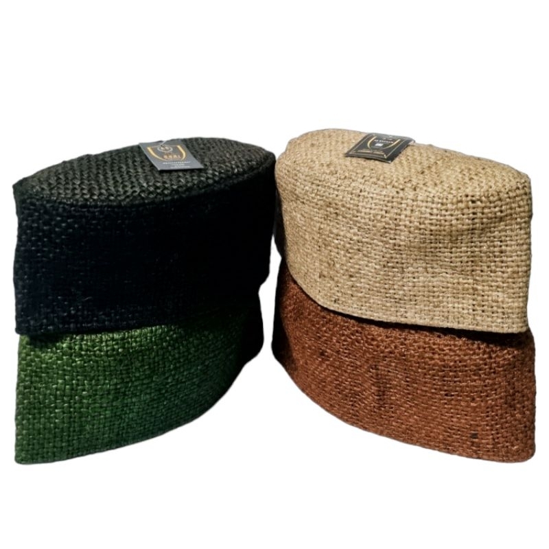 Peci Kopiah Songkok GONI RAJUT KARUNG GONI Murah , Peci Goni , Kopiah Rajut Goni ,  Songkok Karung G