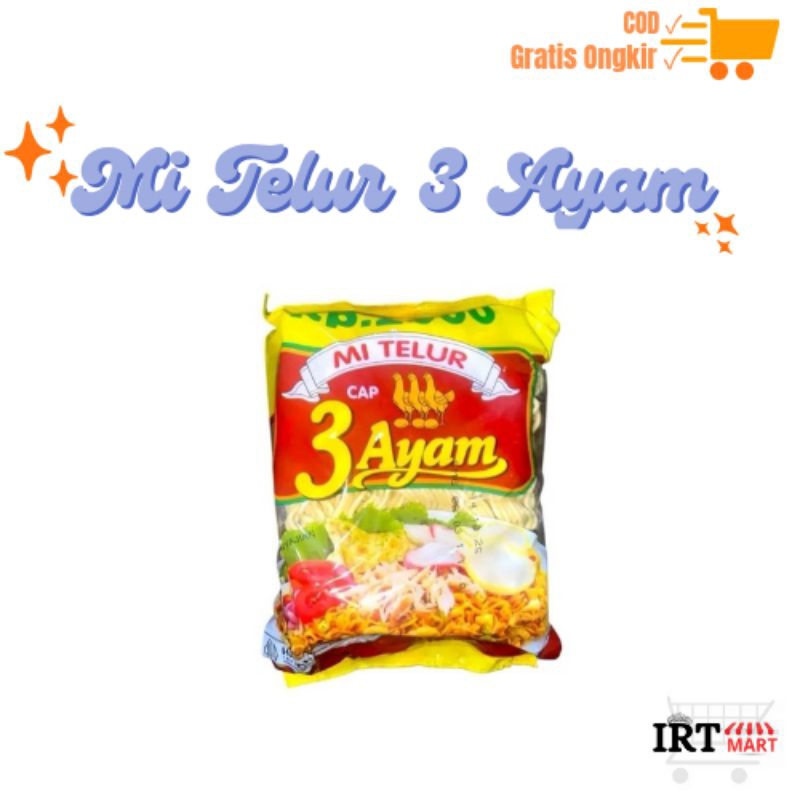 

MI TELUR CAP TIGA 3 Ayam isi 2 keping x 110 gram