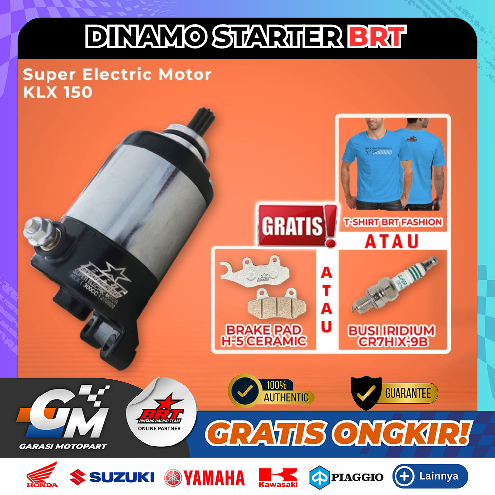 Dinamo Starter BRT Kawasaki KLX 150 Boreup  Baru Berkualitas