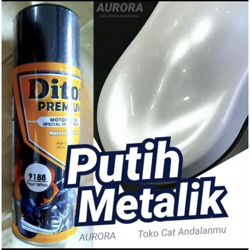 Pilox Diton Premium Pearl White 9188 Putih Mutiara 400ml Cat Pilok Pylox Metallic Metalic Metalik