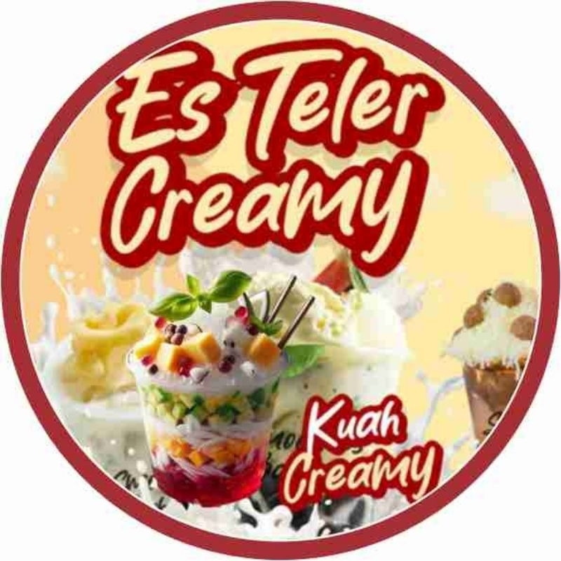 

Stiker Es Teller Creamy Label Produk Es Campur
