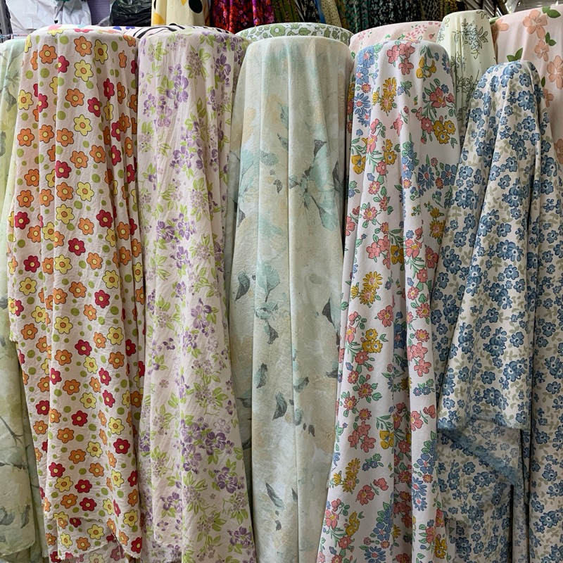 Kain katun Muslin - bahan katun premium- kain katun motif - bahan cotton muslin - kain bahan motif L