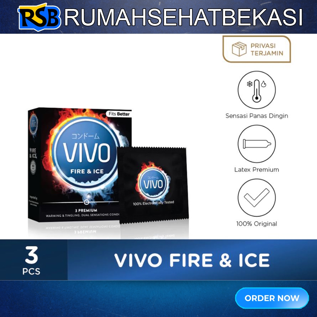 VIVO Fire & Ice Kondom isi 3 Pcs / Vivo Kondom