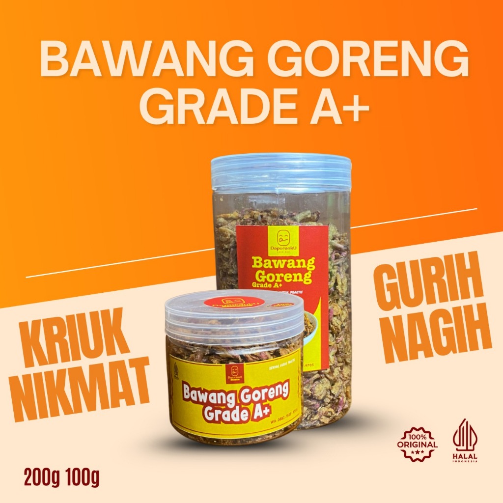 

Bawang Goreng Brebes Grade A 100gr 200gr Gurih dan Renyah Dapuranku Lauk Saji