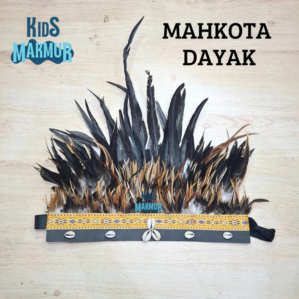 Aksesoris kepala bulu dayak topi bulu adat dayak topi papua topi irian jaya etnik papua aksesosris a