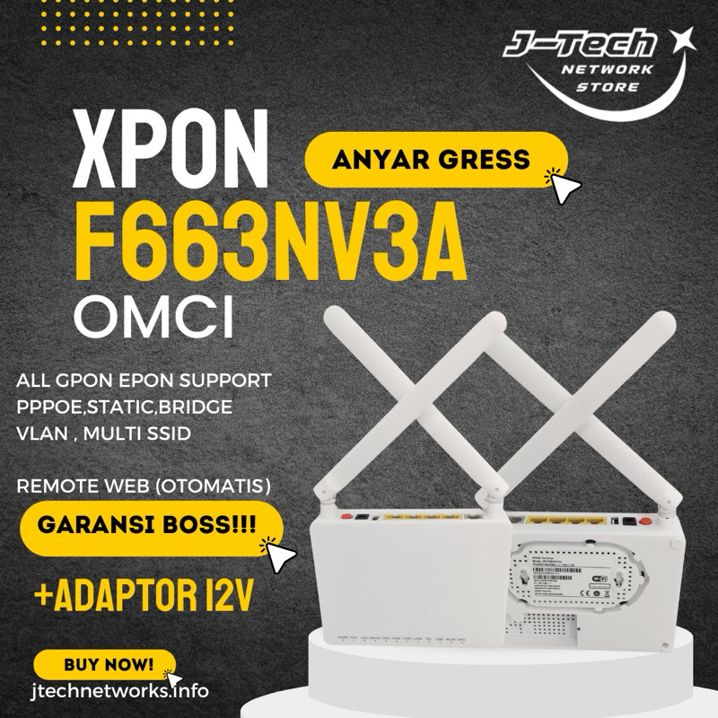 NEW ONT XPON EPON/GPON ZX-F663NV3A OMCI DENGAN ADAPTOR