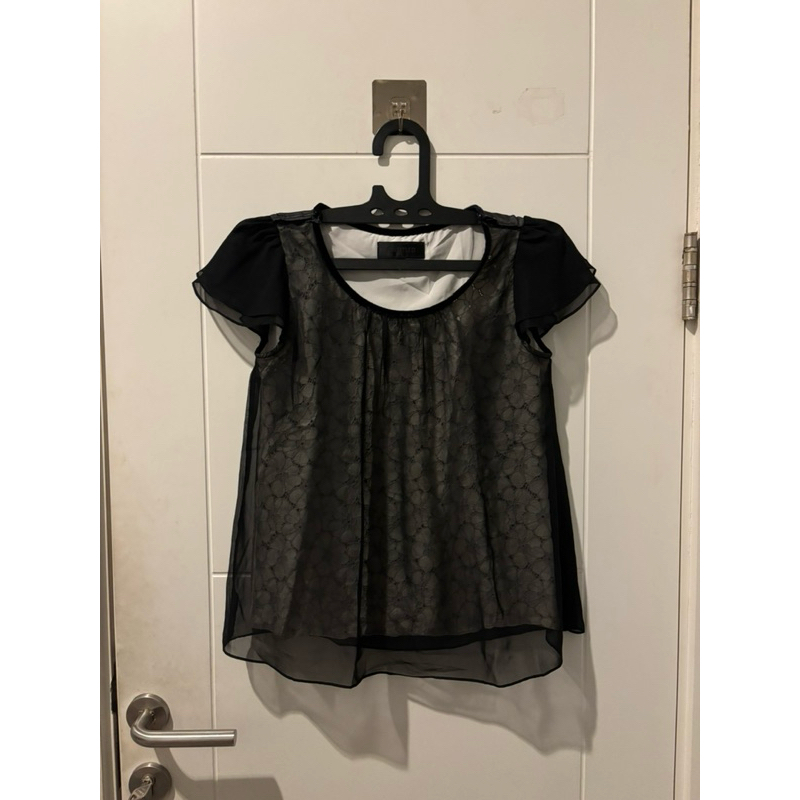 preloved Blouse Hitam - Blouse Pendek