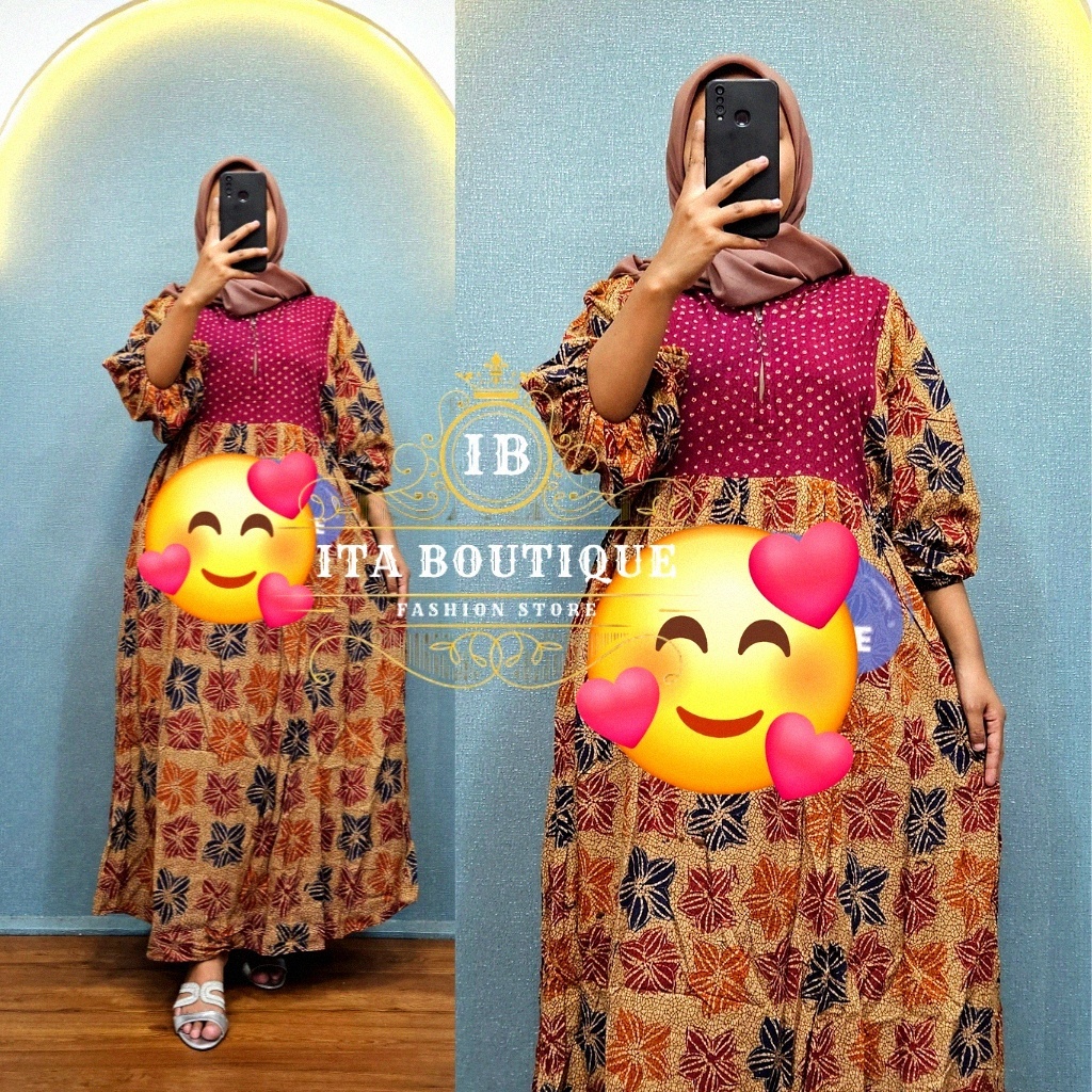 Gamis Twill Rayon Premium Terbaru Batik Pekalongan Ori Dress Busui itaboutique