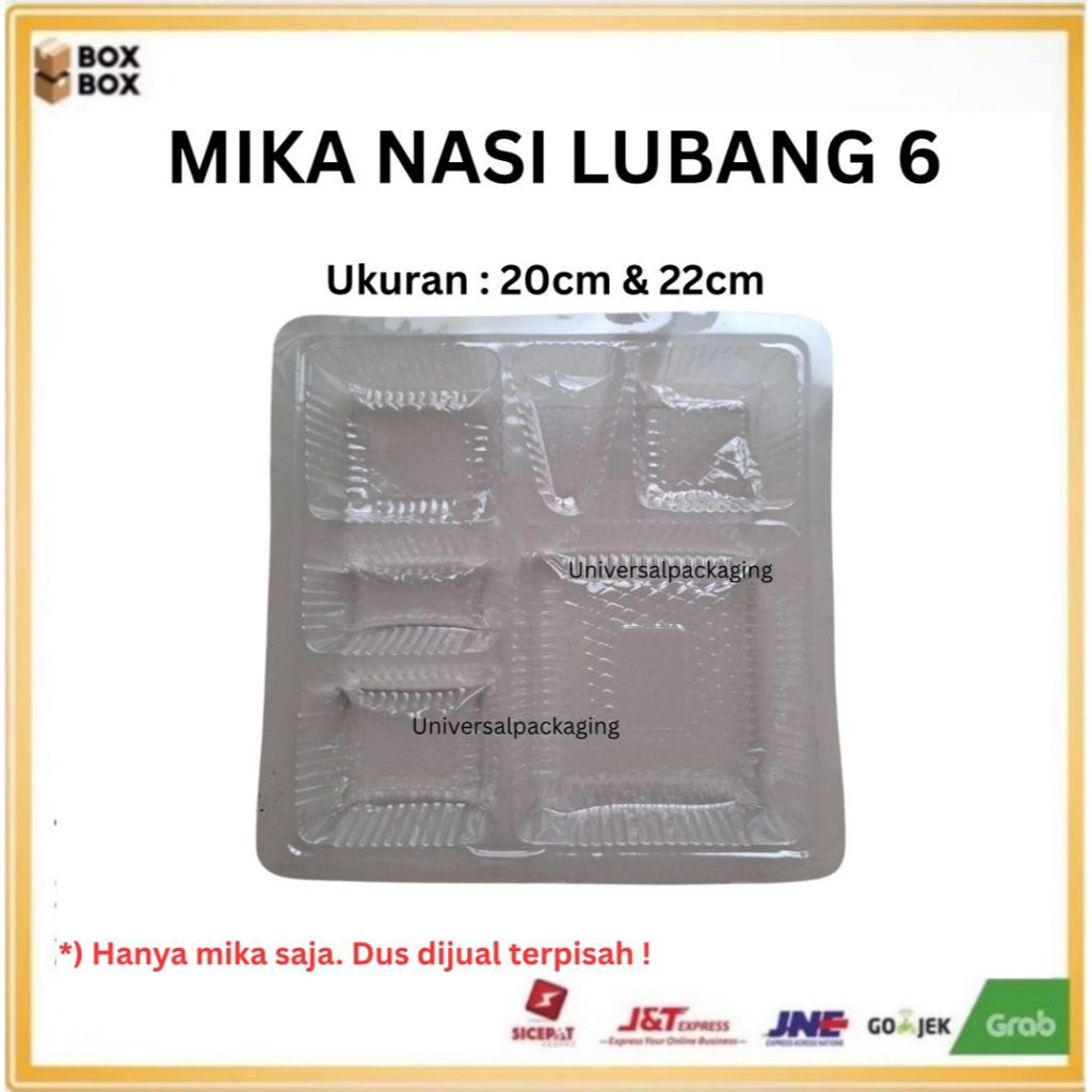 

Plastik MIKA NASI SEKAT 6 I Lubang 6 Nasi Kotakan Hajatan