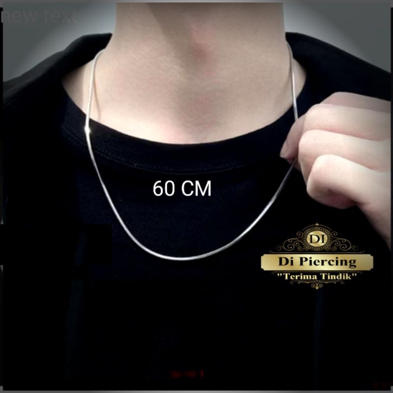Kalung original Titanium/kalung anti karat/kalung silver/kalung gold/kalung titanium 60cm