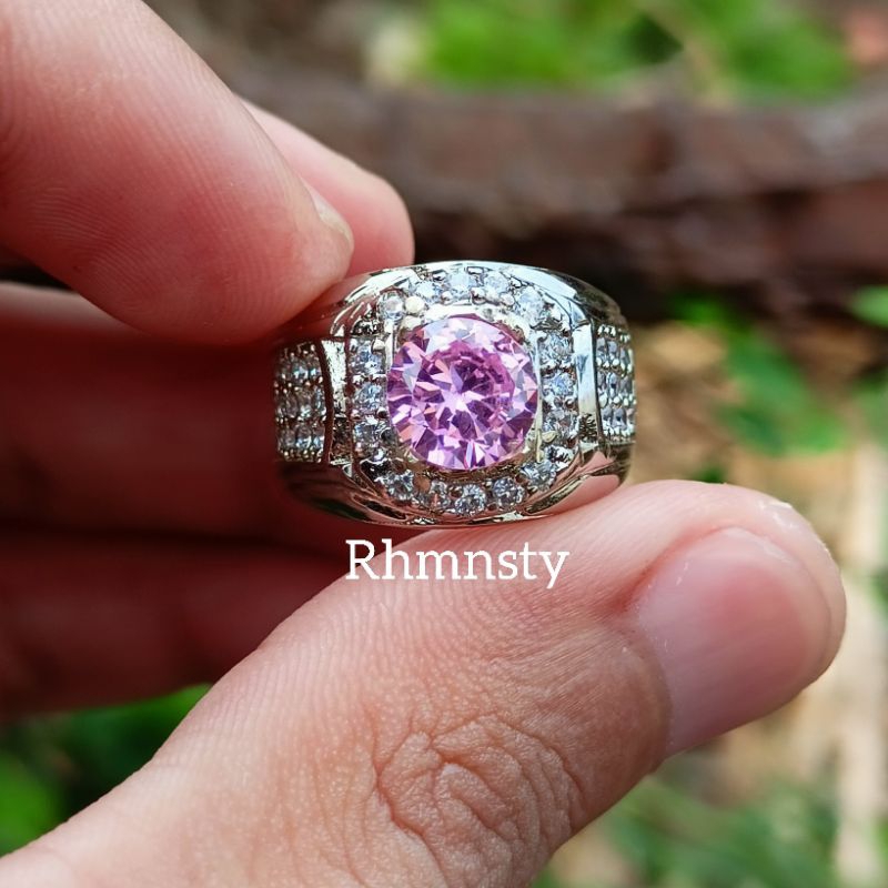 Cincin Minimalis Pink Diamond Mewah