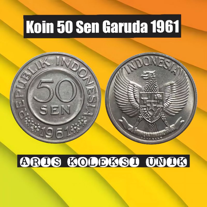 koin 50 sen garuda tahun 1958 - 1961