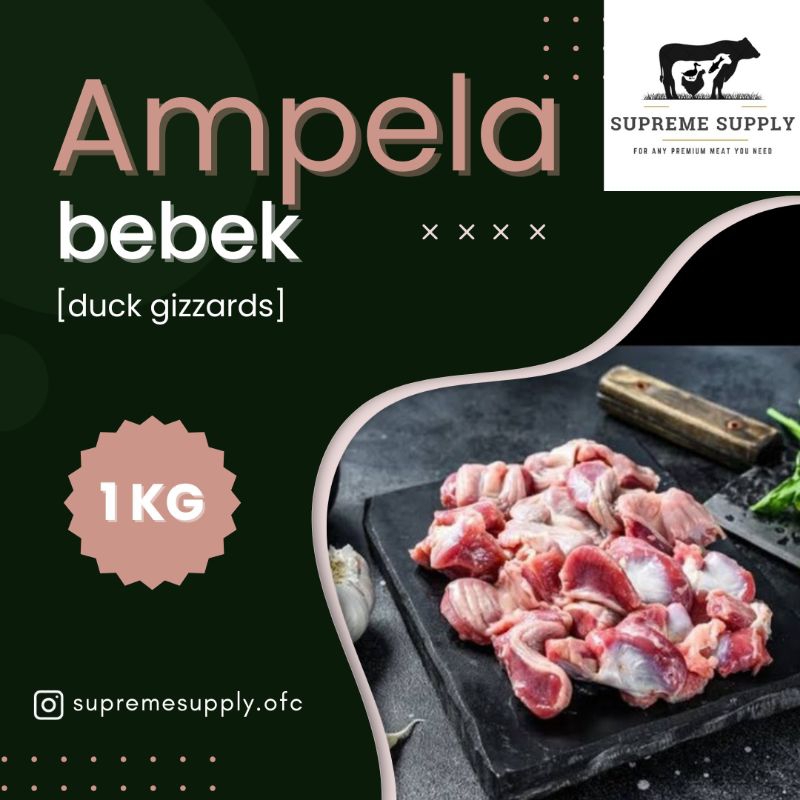 

PREMIUM Ampela Bebek 1 kg | Fresh Halal Organic Duck Gizzards Segar Frozen
