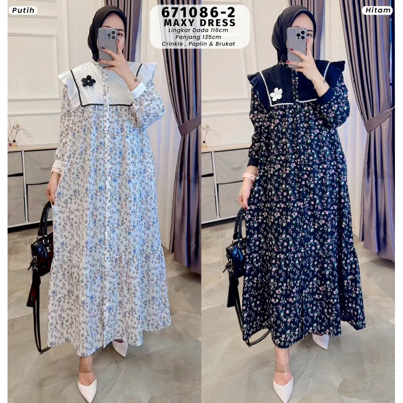 Midi Dres flower extu Setelan ori extu koleksi Bhadshopbutik