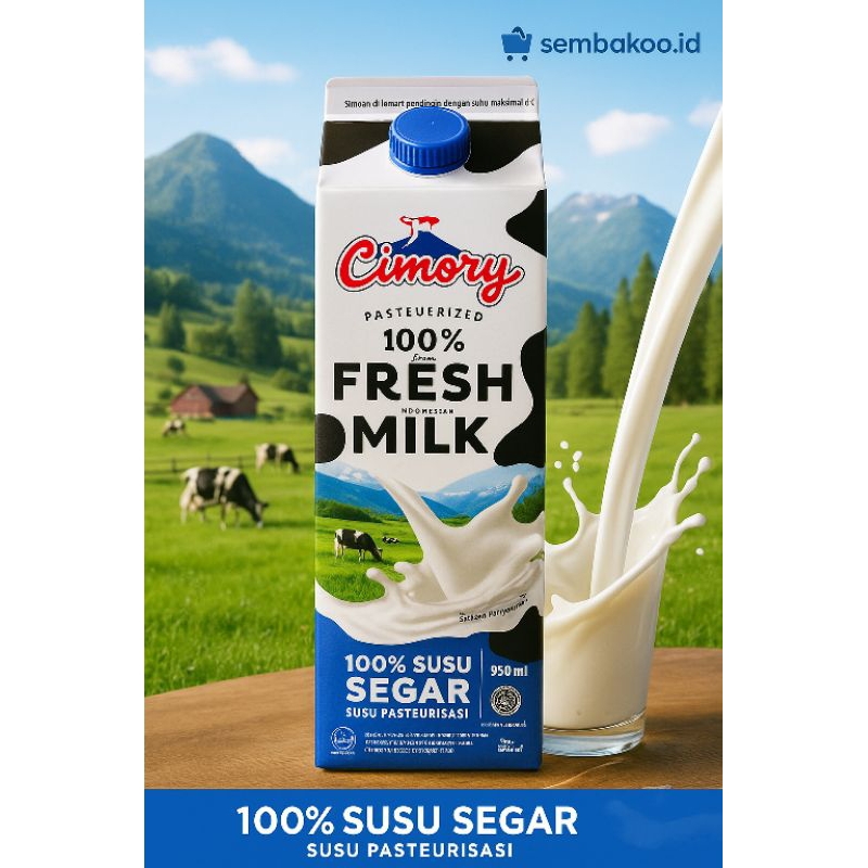 

Cimory Fresh Milk 950ml - Susu Segar Pasteurisasi Asli dari Peternakan Sapi Pegunungan | Sembakoo.id