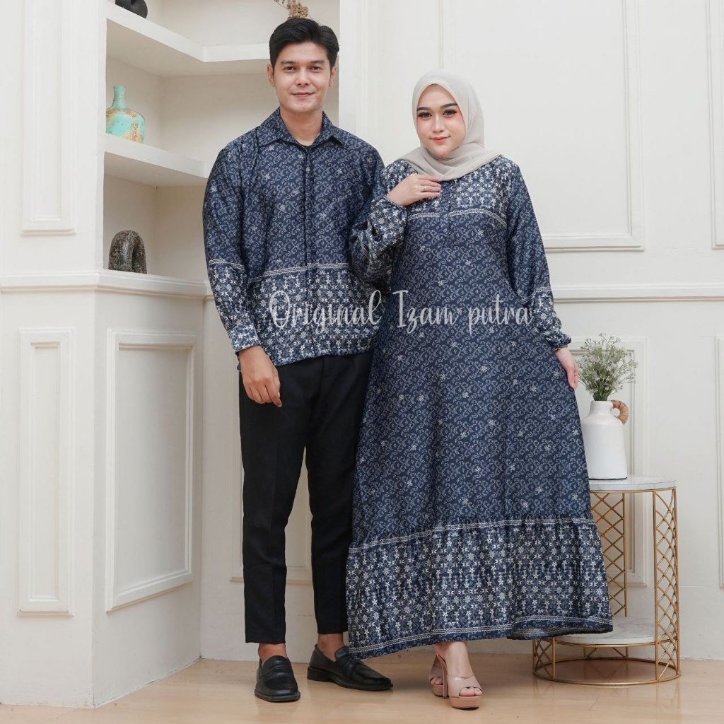 Sarimbit Seragam Keluarga Ibu Ayah Anak Keluaran 2025 Gamis Couple Suami Istri Kondangan Viral Pacar